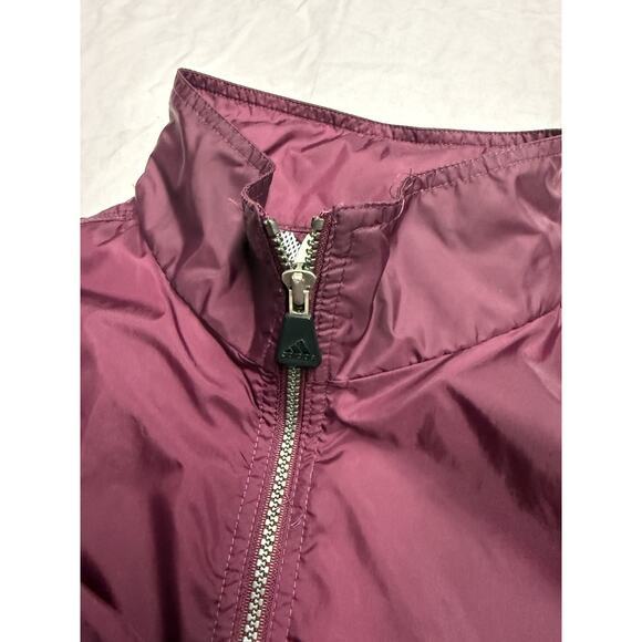 Vintage Adidas  windbreaker jacket 3 Stripes  Full Zipper Mens Size XL Purple - Picture 3 of 16